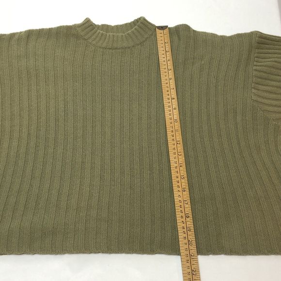 Urban Outfitters Lou Mock Neck Sweater Womens MEDIUM Olive Green Oversized Boxy - Picture 5 of 7